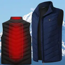 Для мужчин зимой на открытом воздухе с подогревом Smart USB работа Отопление куртка без рукавов пальто регулируемый Контроль температуры