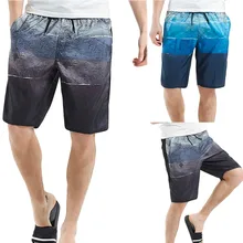 Повседневное летние шорты для мужчин спортивные с резинкой на талии Шорты решетки Повседневное быстросохнущие свободные лоскутное плюс Размеры Пляжные шорты T406