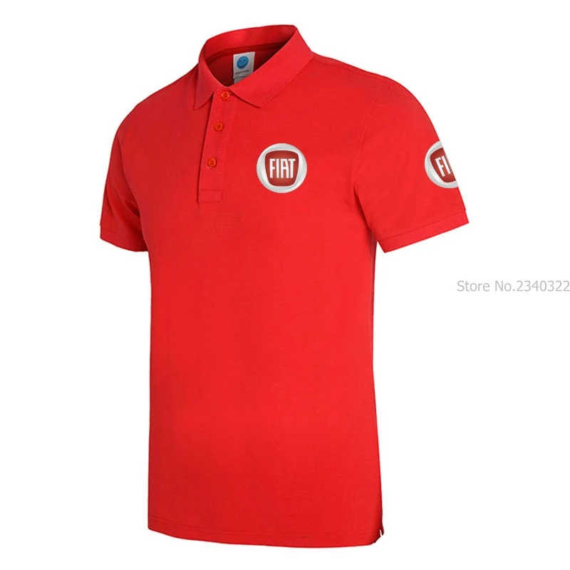 Новое поступление Fiat рубашки поло с коротким рукавом для мужчин и женщин одежда сплошной цвет Топы