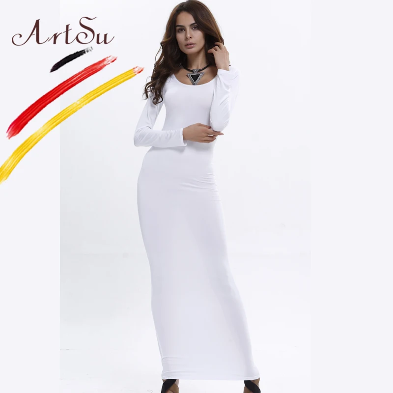 Платье ArtSu женское длинное повседневное из хлопка на осень и зиму|dress robe|women maxi