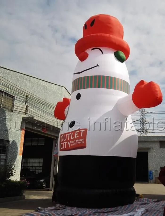 Прекрасный гигантский открытый Рождественский надувной снеговик для украшения рождества