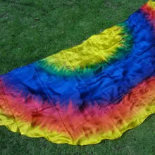 Желто-синий-розово-желтый, 1 шт. 2,7 м* 1,14 м(3 ярда* 4") галстук-краска 8 мм habotai настоящий шелк танец живота двойная вуаль