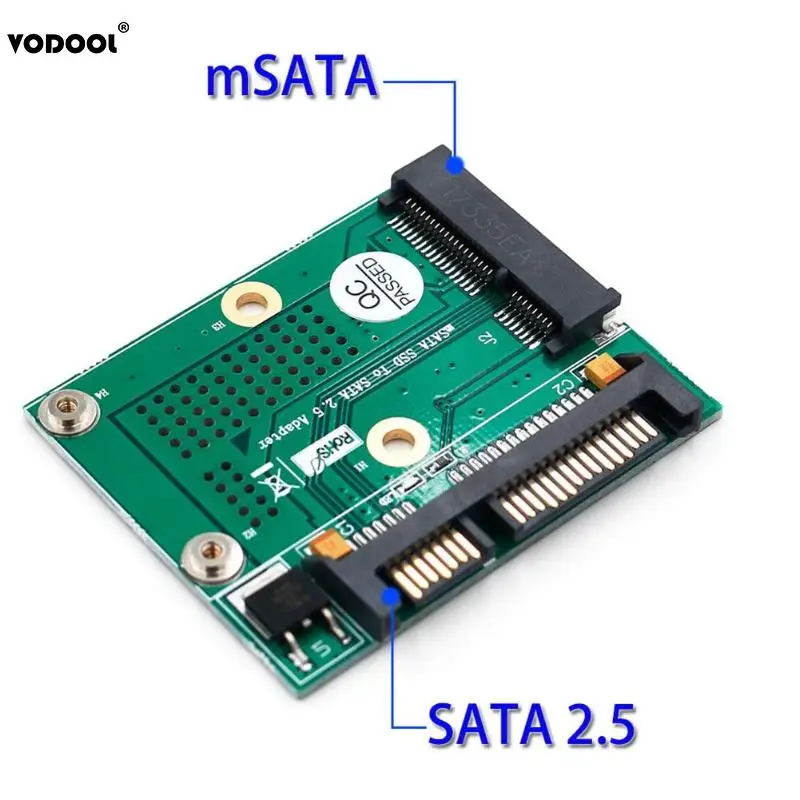 Mini PCI E Msata SSD до 2 5 дюйма SATA адаптер конвертер плата модуля карты с металлическим