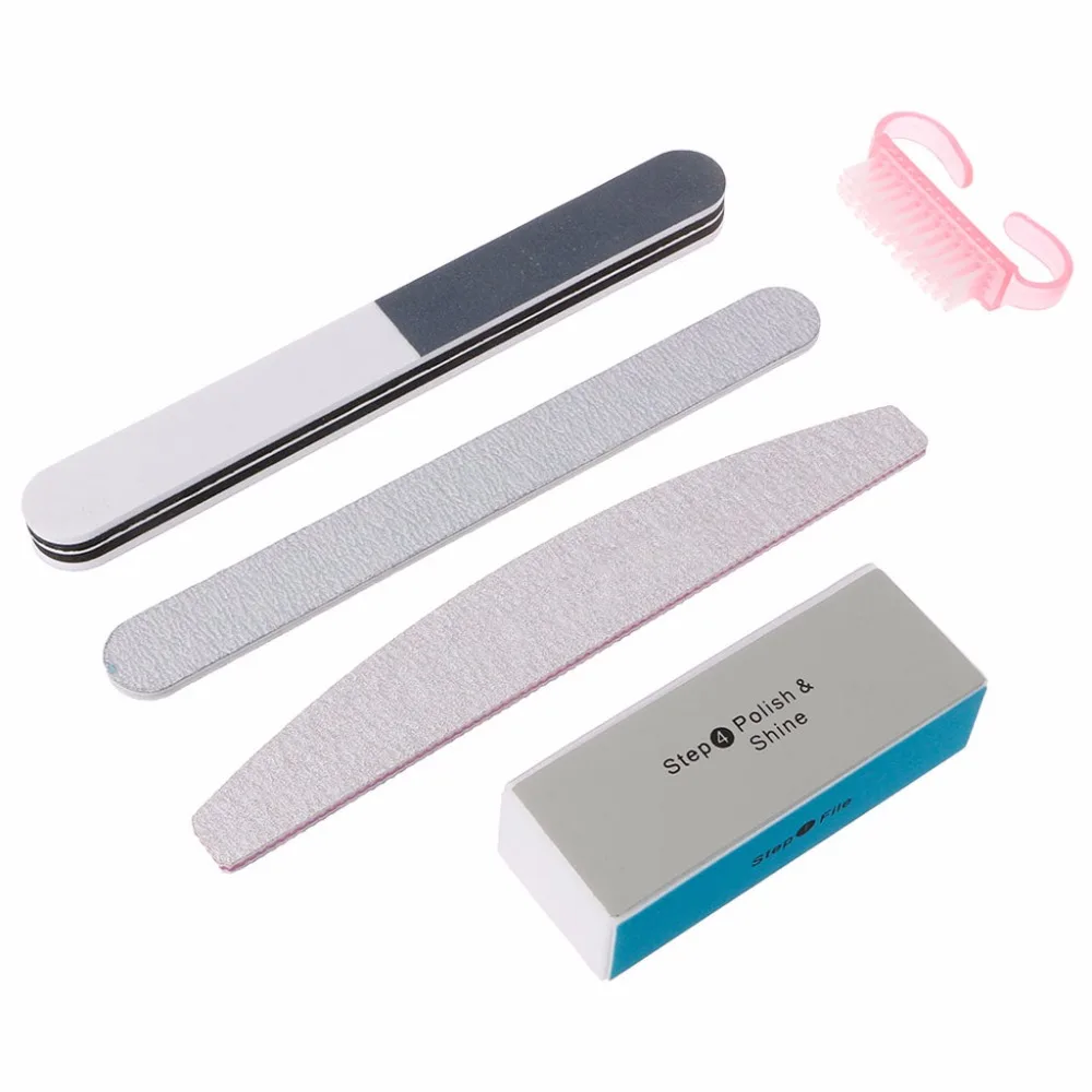 

5Pcs Nail Art Sanding Files Polish Block Buffer 4 Way Manicure Tips Brush Tools New