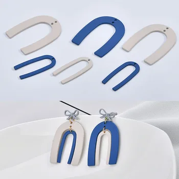 

Vintage 30pcs/lot alloy Spray paint material U shape earring/necklace charms diy jewelry key chain pendants accessory