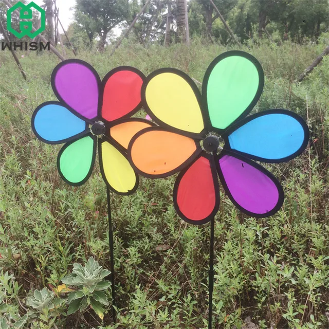 Whism Diy Colorful Flower Garden Windmill Children Wind Spinner Kids Whism Diy Colorful Flower Garden Windmill Children Wind Spinner Kids Whirligig Pinwheel Toy Yard Outdoor Decoration