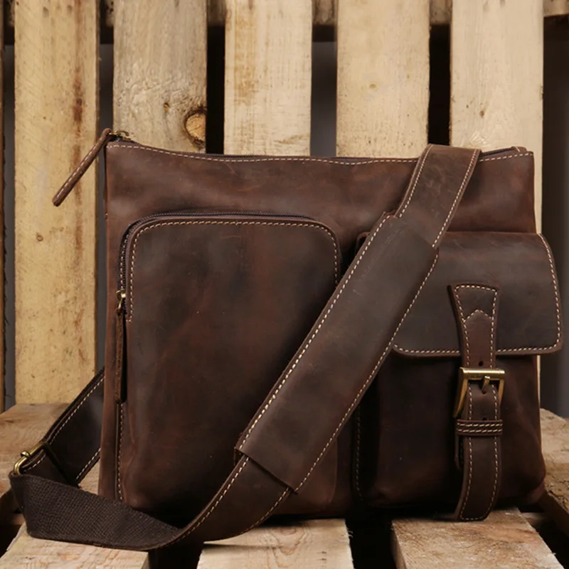 

head layer crazy horse skin men shoulder bags casual men bag shoulder Messenger child backpack Return to wholesale