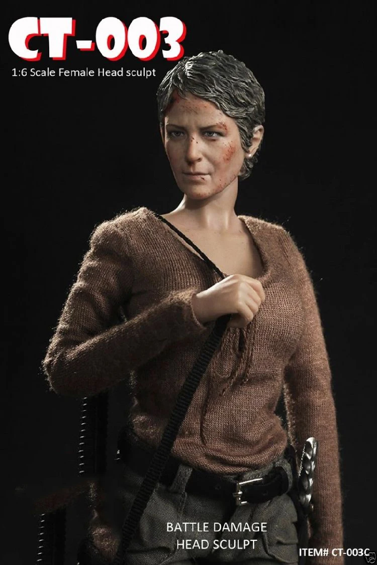 1/6 масштаб, женская голова, лепим, Carol Peletier, голова с резьбой, Ходячие мертвецы, Боевая поврежденная голова, 12 дюймов, фигурка