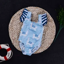 Летний комбинезон в полоску для новорожденных детей с рисунком из мультфильма, купальный костюм, модная детская одежда для маленьких девочек, купальный костюм 15-20