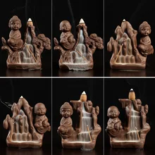 Маленький монах курильница для благовоний горелка с Буддой подставка для ароматических палочек Арома Керамические ремесла конусная башня запах ценсер дзен комната