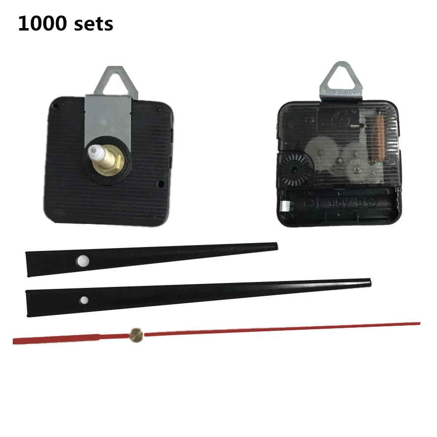 

DHL 1000sets/lot wholesale Silent Quartz Wall Clock Movement Mechanism DIY Repair Part Set 28mm Spindle Long Hands