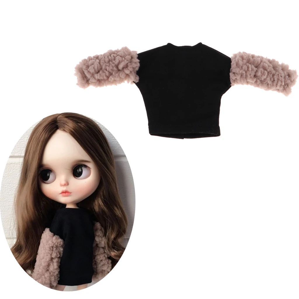Очаровательная черная верхняя одежда для кукол Blythe Pullip Azone плюшевый пуловер с