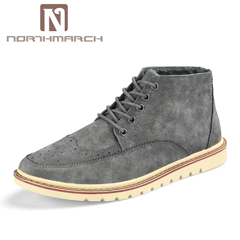

NORTHMARCH Fashion Winter Male Shoes Adult Keep Warm Plus Velvet Men Outdoor Water Proof Rubber Snow Boots Casual Dr Martins