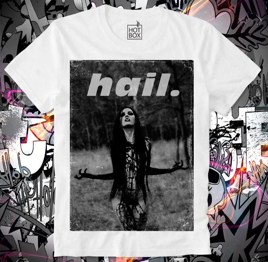 

HOTBOX T SHIRT SEXY NUN NONNE TATTOO INK HAIL SATAN CHURCH OF LAVEY GOTHIC GOTHCool Casual prideFashion tshirt free shipping