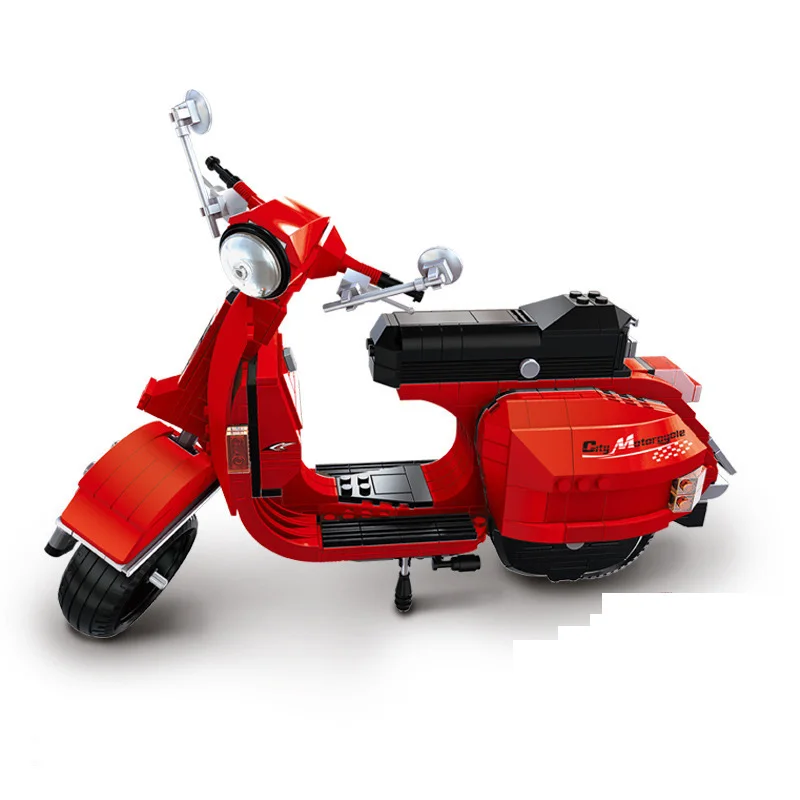 Vespa P200 Moto строительный блок натуральная творческий дизайн классических серия игрушек для детей Подарки, совместимые с Lgo - Цвет: Without Original Box