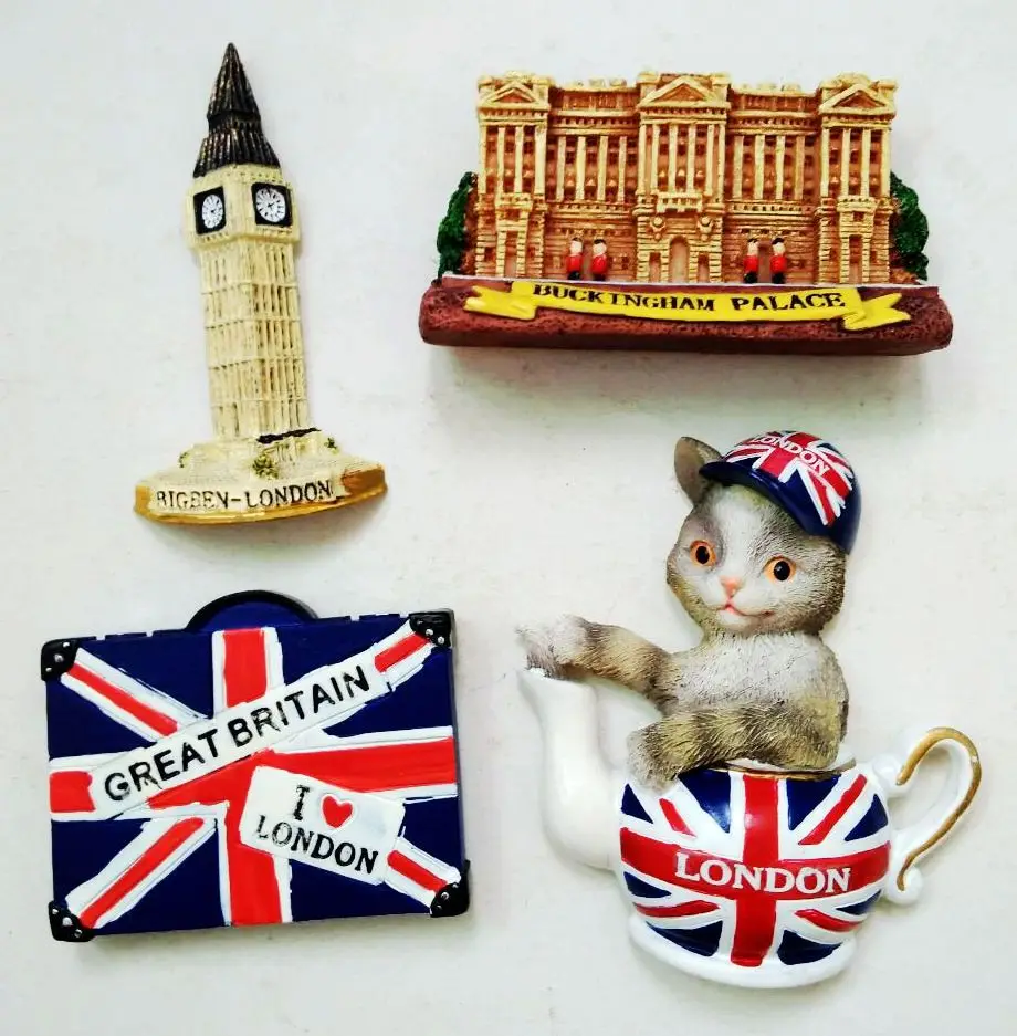 London Landmarks Big Ben Buckingham Palace Windsor Castle 3D Fridge Magnet Tourism Souvenir Refrigerator Magnetic Stickers | Дом и сад