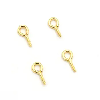 

200pcs/lot 8mm Sheep Eyes Nail Screw Beads Clasps Hooks DIY Accessories For Jewelry Making Earring Beaded Pendant Connector