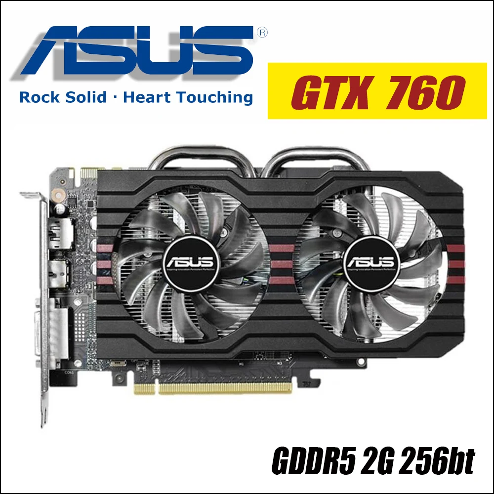 ASUS Video Graphics Card used Original GTX 760 2GB 256Bit GDDR5 Video