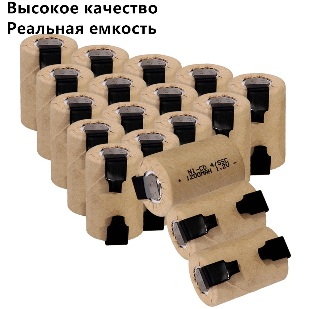 18 шт. 4/5SC батарея 1,2 в SUBC батареи перезаряжаемые 1200 мАч плоский верх