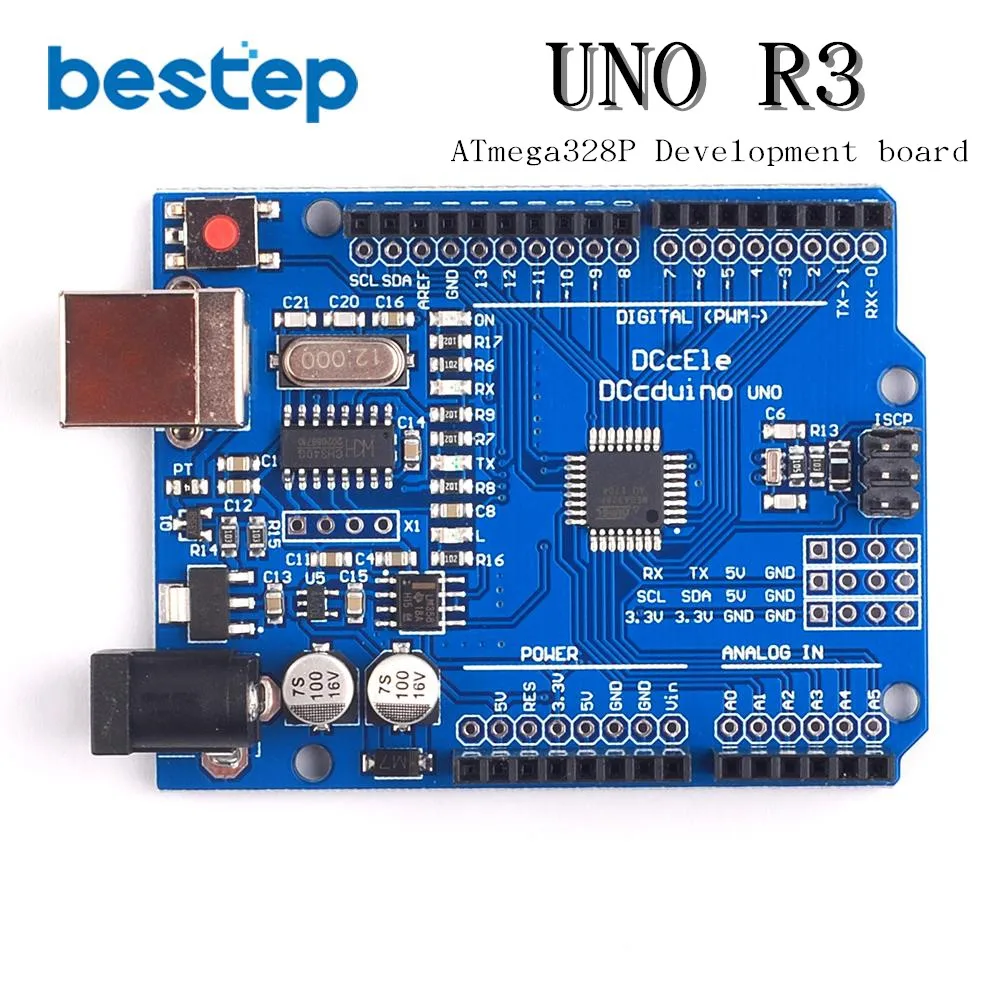 Один набор UNO R3 макетная плата ATmega328P CH340 CH340G для Arduino DIY KIT с прямым штыревым разъемом(без USB кабеля