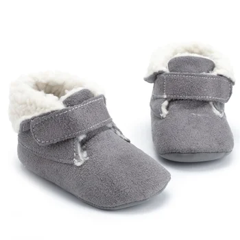 

New Baby Boys Boots Imitation Leather Suede Flanging Erect Peanut Suede Inner Winter Warm Casual Boots Baby Shoes For Boys Girls
