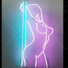 Пикантная неоновая вывеска для стриптиза на шесте, Очаровательная неоновая вывеска ручной работы, неоновый светильник для украшения дома, спальни, культовое искусство, неоновые лампы, лампа для украшения