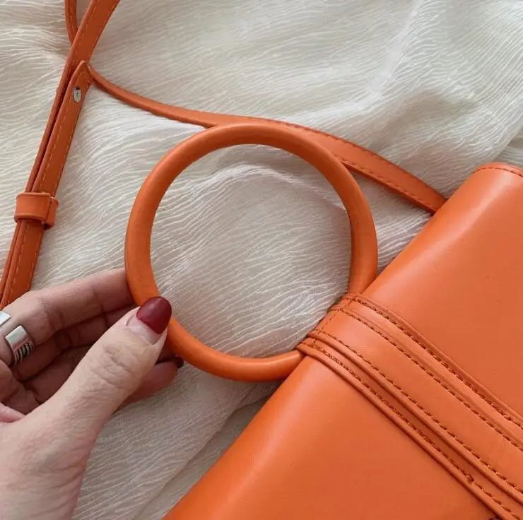 Краткое из искусственной кожи Круглая ручка мода клапаном Sac основной Femme Mujer для