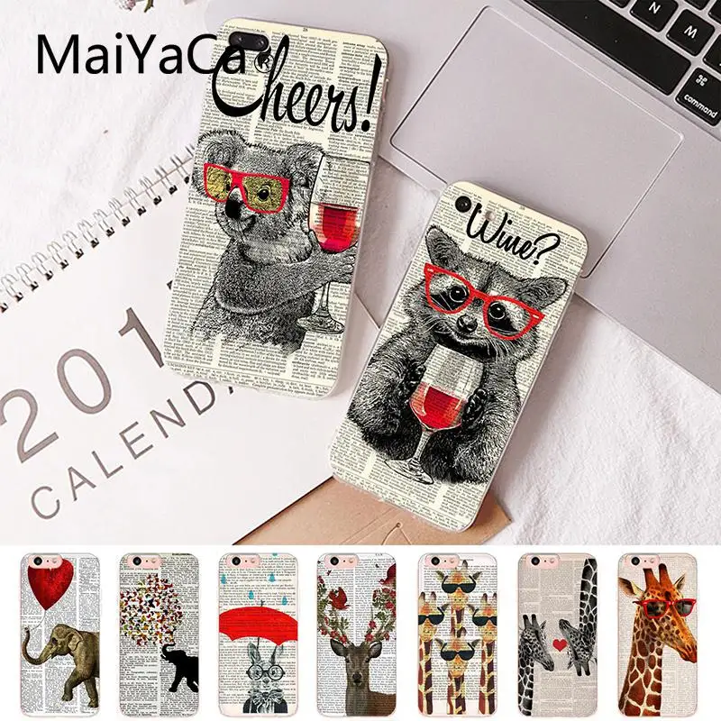 Мягкий чехол для телефона Maiyaca Animal Elephant Dog giraffe на заказ iPhone 6S 6plus 7 7plus 8 8Plus X Xs MAX 5 5S XR