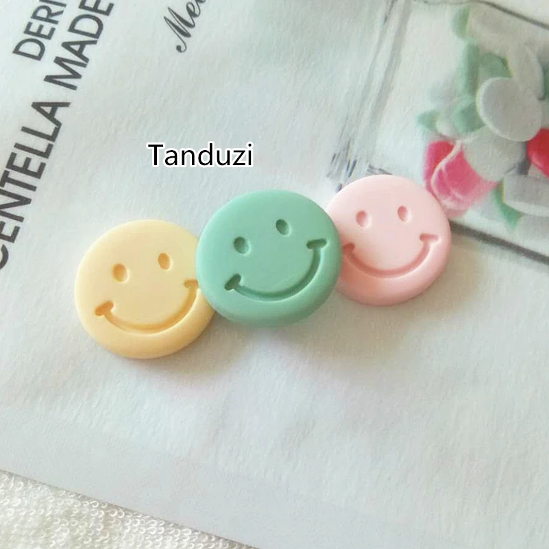 Tanduzi 100 шт Kawaii круглая смола прекрасный смайлик плоская задняя скрапбук сделай