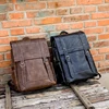 New Leisure Casual Solid Color Genuine Leather Man's Backpack Multi-functional Large-capacity Student Schoolbag Simple Bag ► Photo 3/6