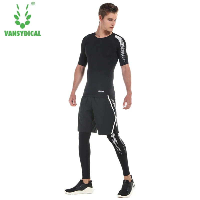 

2019 New Compression Men's Sport Suits Quick Dry Running sets Clothes Sports Joggers Training Gym Fitness Tracksuits Running Set