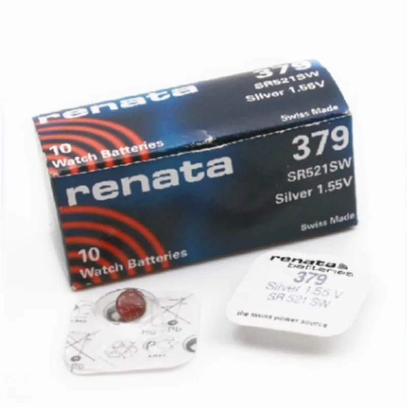 

5Pcs/Lot renata Silver Oxide Watch Battery 379 SR521SW 521 1.55V 100% original brand renata 379 renata 521 battery
