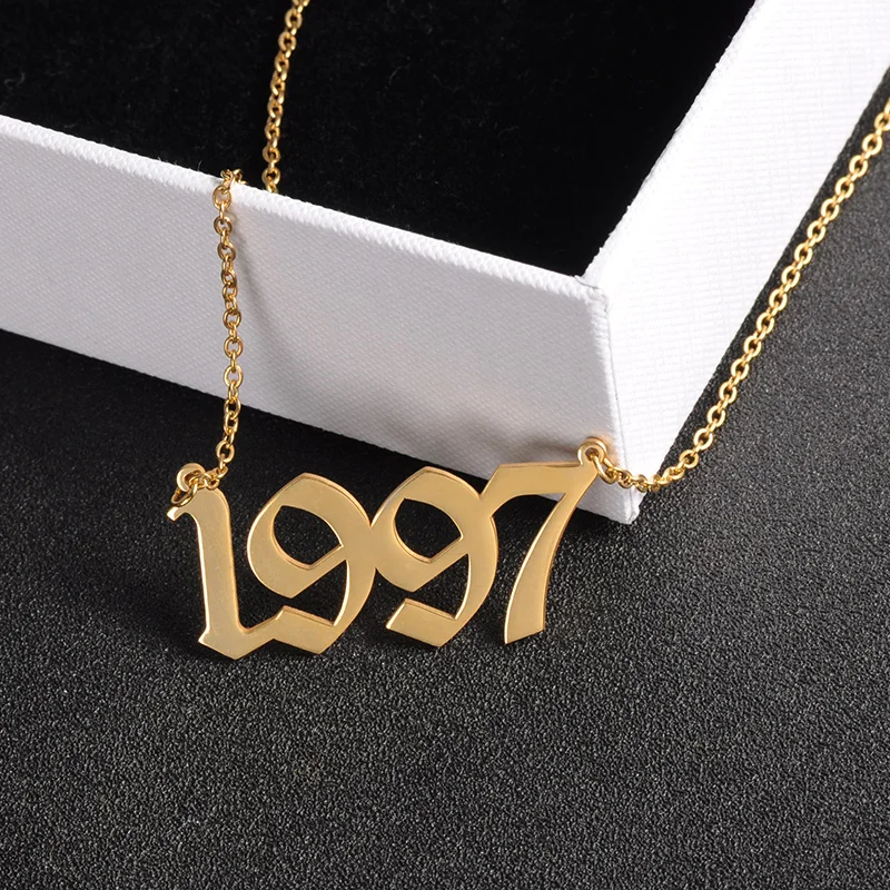 Старинное английское персонализированное ожерелье с датой s 1985 1986 1987 1988 1989 1990 1991