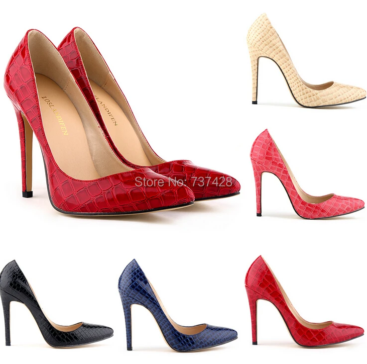 New 2015 Sexy Pumps Ladies Crocodile Grain pattern pointed toe High Heels Stilettos Shoes Size A 09 |