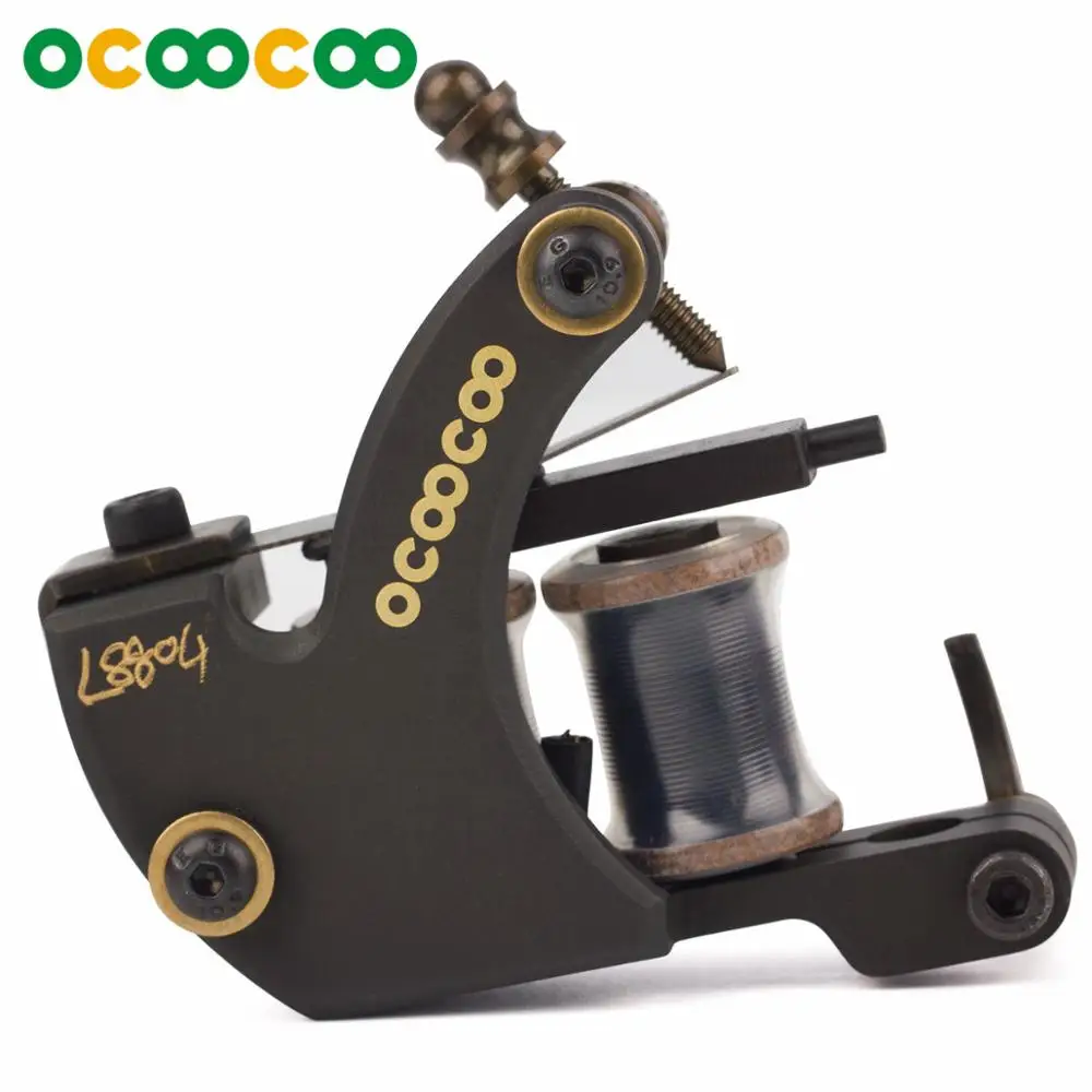 T500A OCOOCOO T500A Pure Cupper корпус 10 обмоточная катушка тату-машинка для татуажа Перманентный макияж катушка тату-пистолет тату машина - Цвет: T500A