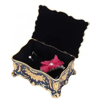 

Makeup Tool Kits Jewelry Organizer Display Travel Vintage Two- Layer Organizer Decorative Collectible Jewelry Storage Box Holder
