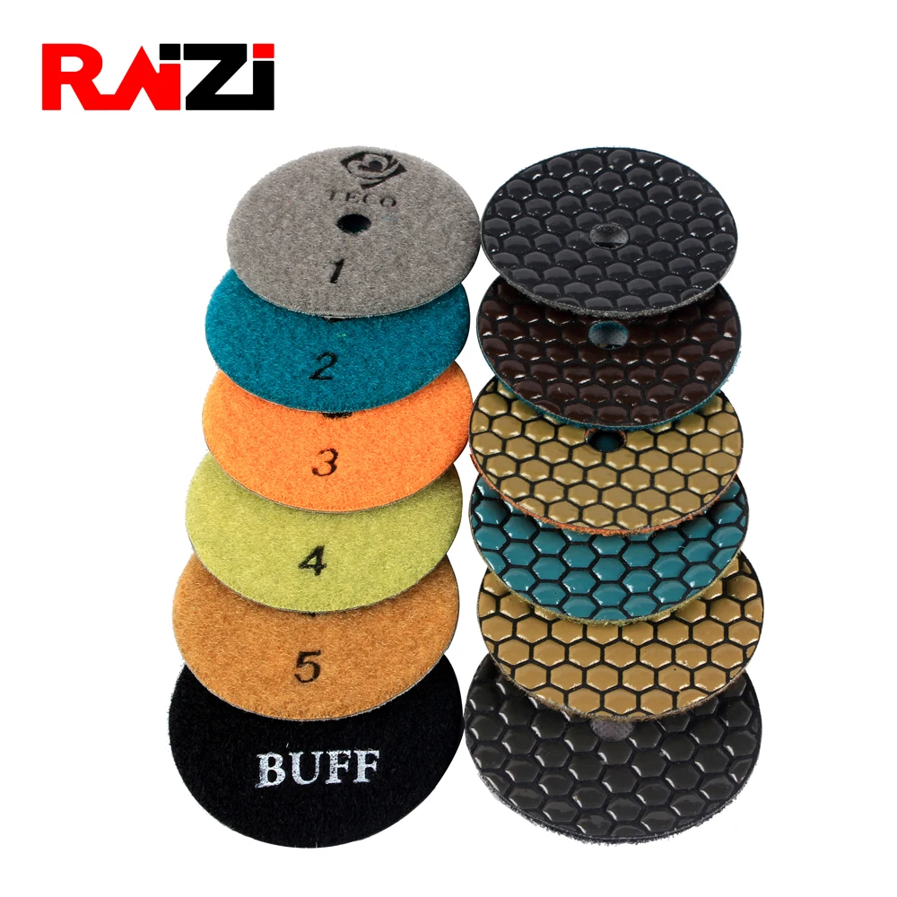Raizi 3,4 inch 5 step Dry polishing pads/disc for granite, marble, engineered stone Raizi 3,4 inch 5 step Dry polishing pads/disc for granite, marble, engineered stone