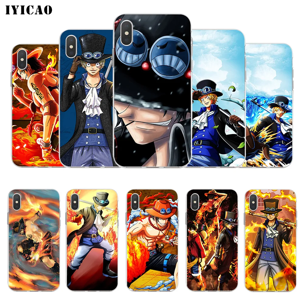IYICAO One pice Sabo и ace Мягкий силиконовый чехол для телефона iPhone X XR XS MAX 6 6s 7 8 Plus 5 5S SE TPU |
