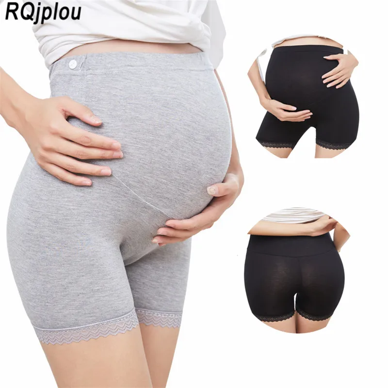 

Pregnant women high waist underwear stomach lift bottom lace safety pants boyshort wear thighs anti-light corner safety pants