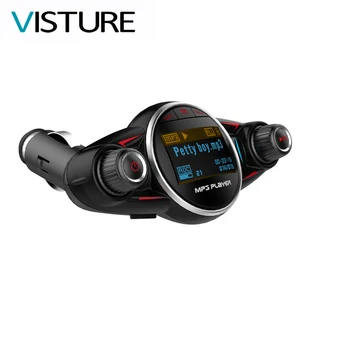 

Bluetooth Car Kit Handsfree FM Transmitter Wireless A2DP AUX Audio Car MP3 Player USB Car Charger Visture BT08