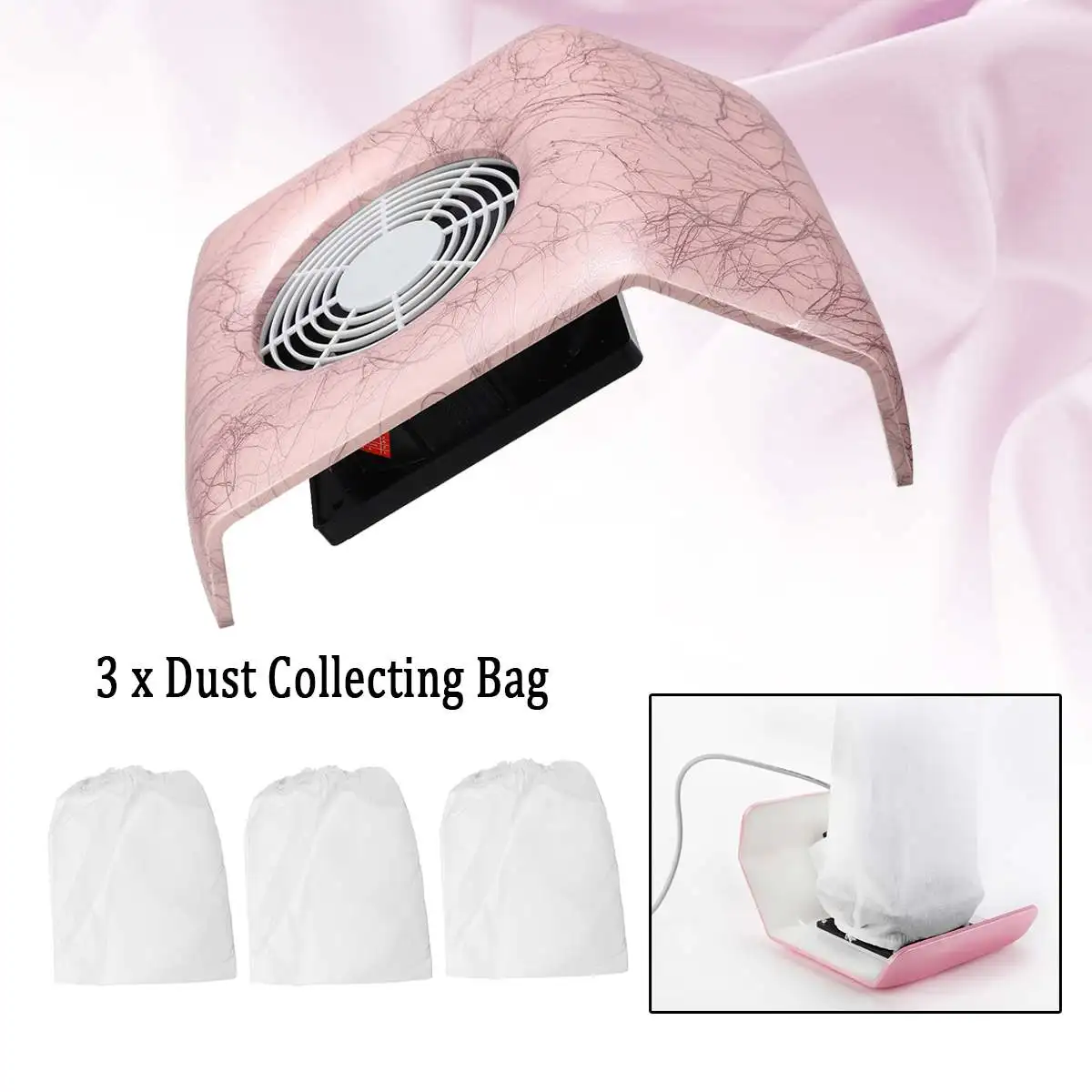 Coletor de pó Aspirador de pó Sucção do Unha Manicure Máquina Conjunto Gel uv Polonês Mais Limpo Ferramentas pó 40 w 8 Equipamento de unhas artísticas
