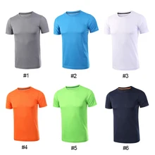 Новая летняя мужская быстросохнущая футболка дышащая удобная спортивная одежда для бега с коротким рукавом