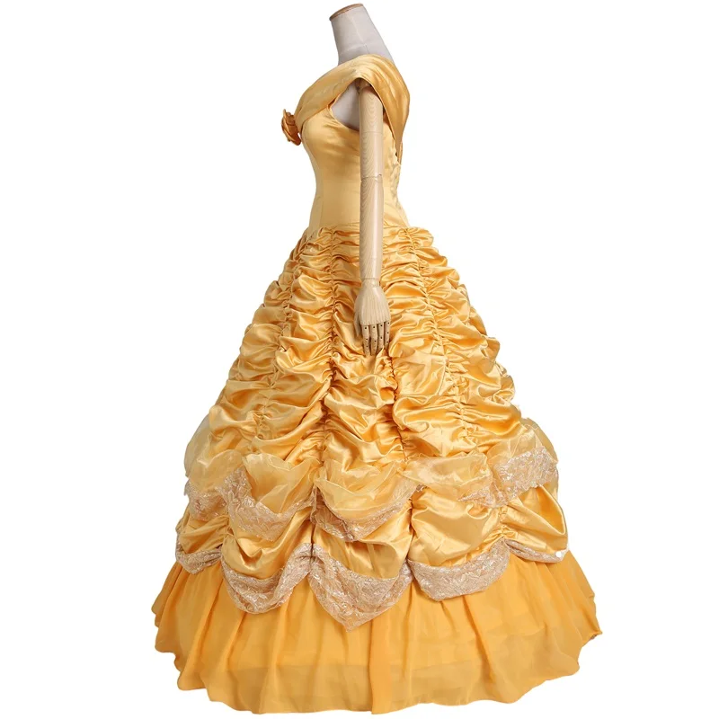 Princess Belle Costume Adult Women Beauty And The Beast Costume For Halloween Cosplay Dress Custo Made Any Size Princess Belle Costume Adult Women Beauty And The Beast Costume For Halloween Cosplay Dress Custo Made Any Size