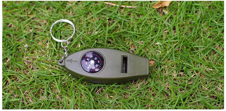 4 в 1 компас термометр свисток Лупа Универсальный универсальный аварийный брелок выживания наборы для спорта на открытом воздухе