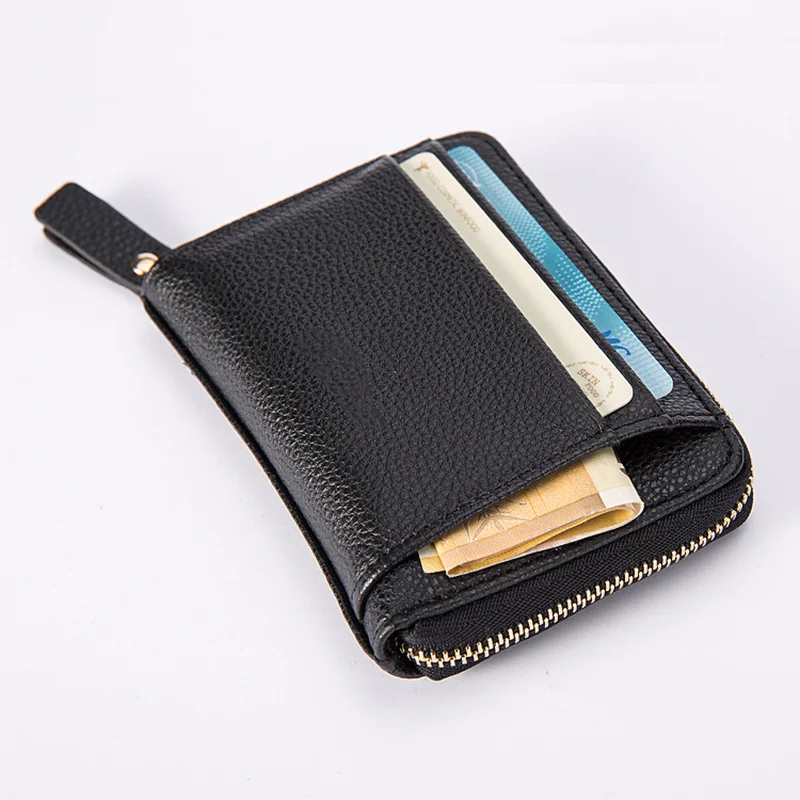 

New Fashion Retro Women Designer PU Leather Short Small ID Credit Card Holder cash Clip Bag Coin Purse Wallet for Business Men