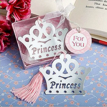 

WIILII 20 Pcs Bulk Princess Crown Bookmarks For Guest Baby Shower Souvenirs Graduation Birthday Bridal Wedding Favors Gifts