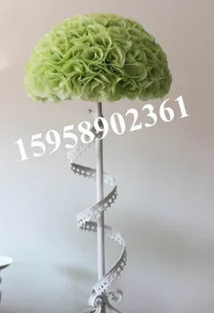 

SPR 50cm 2pcs/lot wedding artificial silk flower ball plastic inner-light green-kissing ball-1pcs=2pcs balls