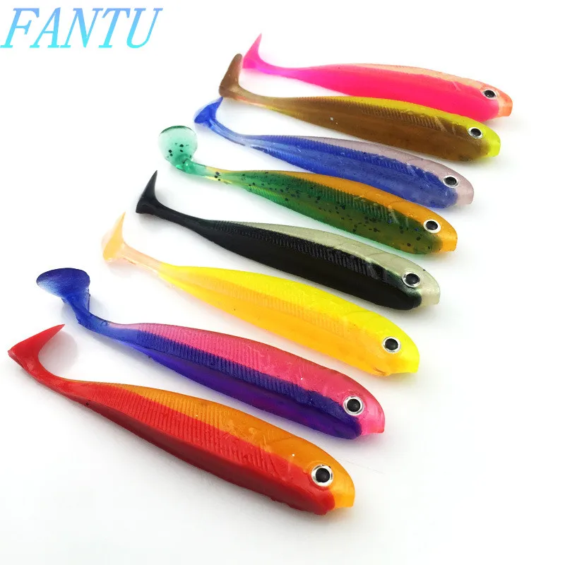 5pcs Flexible Soft Squid Lures Silicone Lure With Luminous Eyes Swimbaits Wobbler Soft Bait Artificial Bait