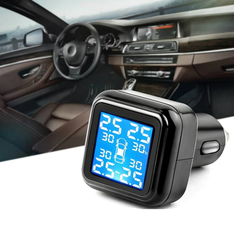 Беспроводной умный автомобиль TPMS 12 В цифровая система контроля давления в шинах сигнализация давления в шинах внешний датчик