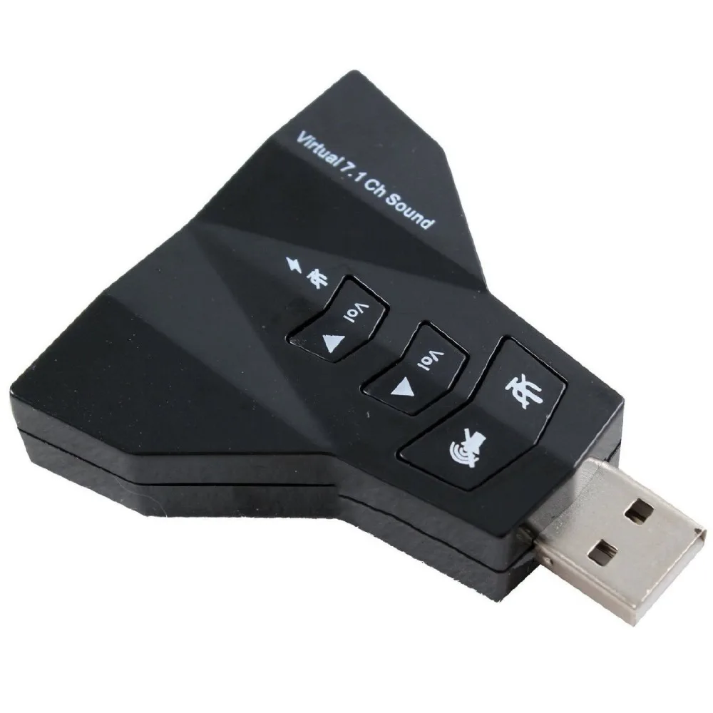7,1 канальный USB 2,0 внешняя звуковая карта с двойной 3,5 мм гарнитурой и микрофонным разъемом интерфейс, ноутбук USB стерео микрофон аудио адаптер